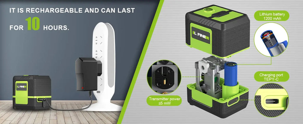 Lfine Livello Laser 2 Linee Croce Livello Verde Laser Orizzontale Verticale Nivel Laser automatico 360 ° Strumenti di livello laser autolivellanti