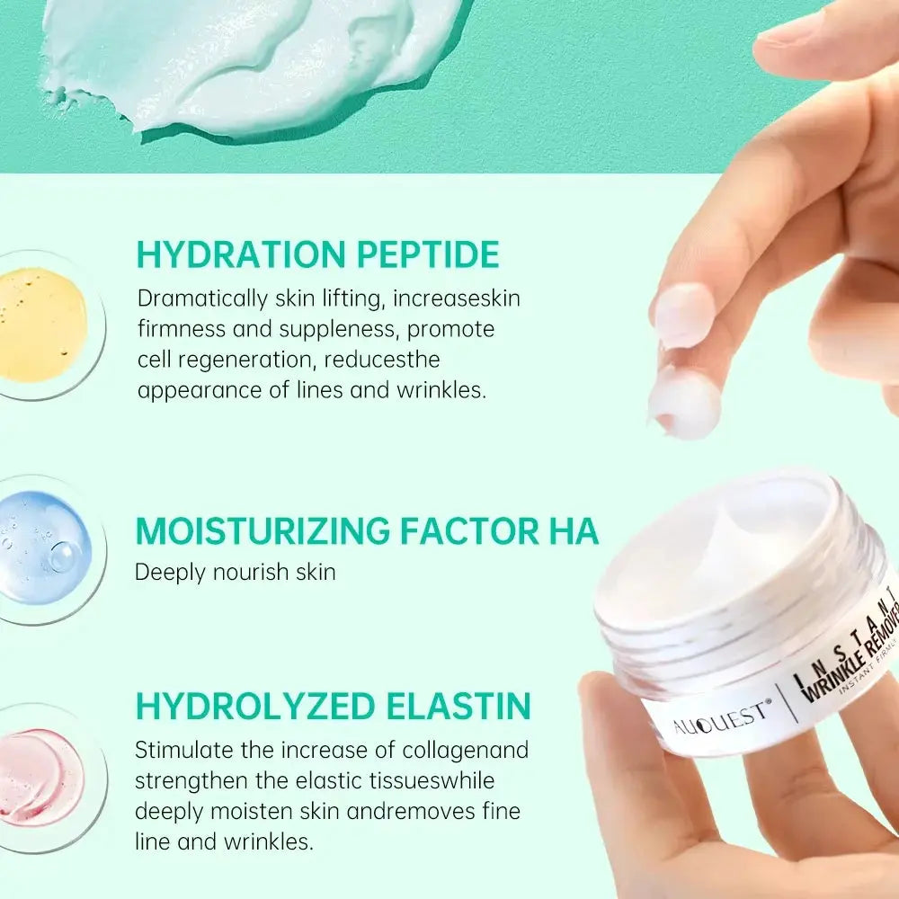 AUQUEST 5 secondi Crema per il viso antirughe Dissolvenza Linee sottili Istantaneo Anti invecchiamento Rassodante Lifting Crema per il viso Cura della pelle