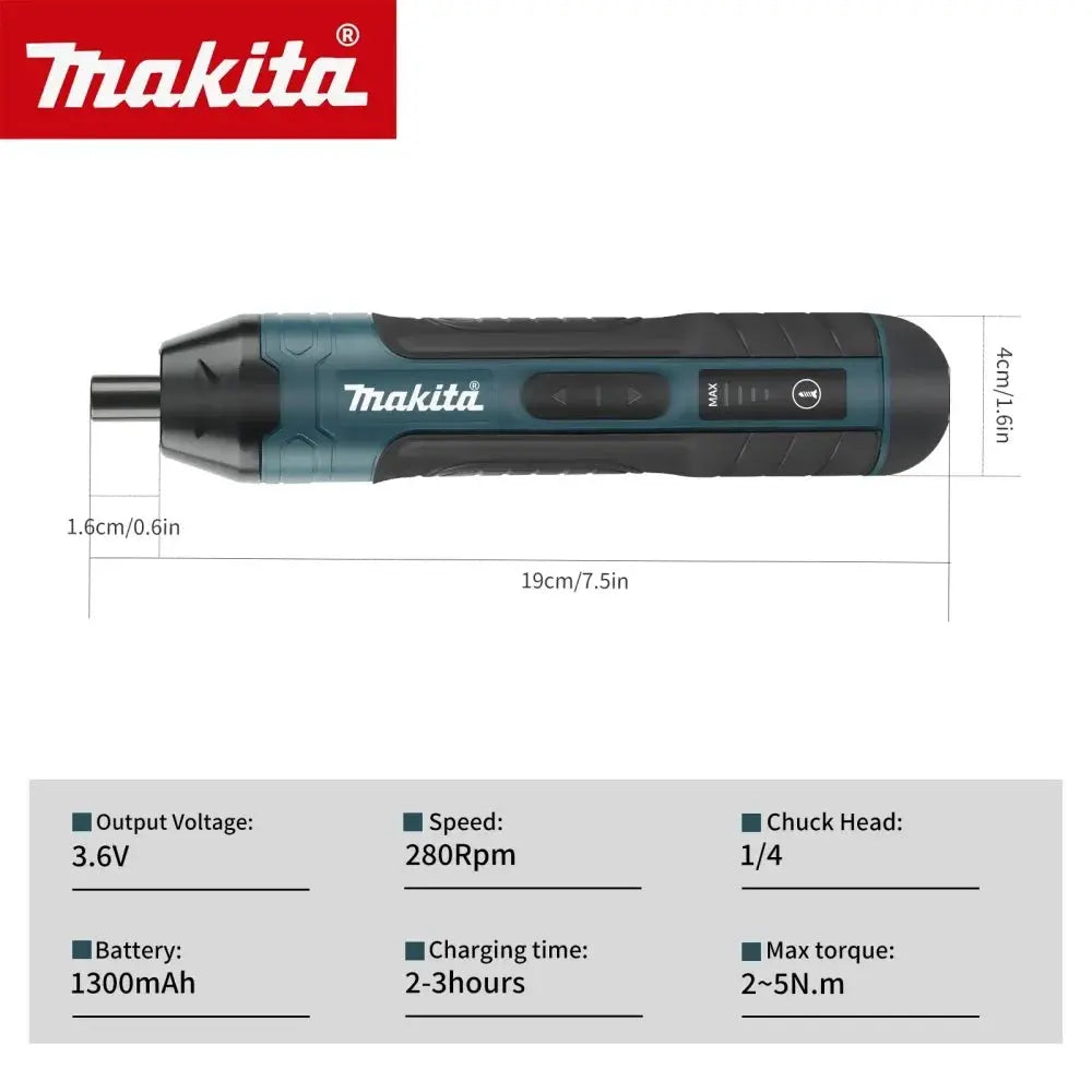 Cacciavite elettrico a batteria Makita 1300mah Regolazione ricaricabile Trapano elettrico Strumenti di riparazione coppia di smontaggio multifunzione