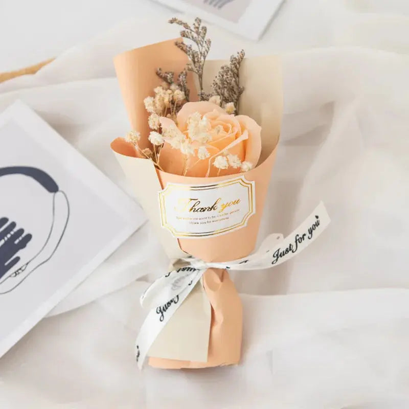 Mini bouquet di fiori artificiali di sapone rosa per il Ringraziamento, San Valentino, Capodanno, Compleanno, Festa di nozze, Regali, Decorazione della casa
