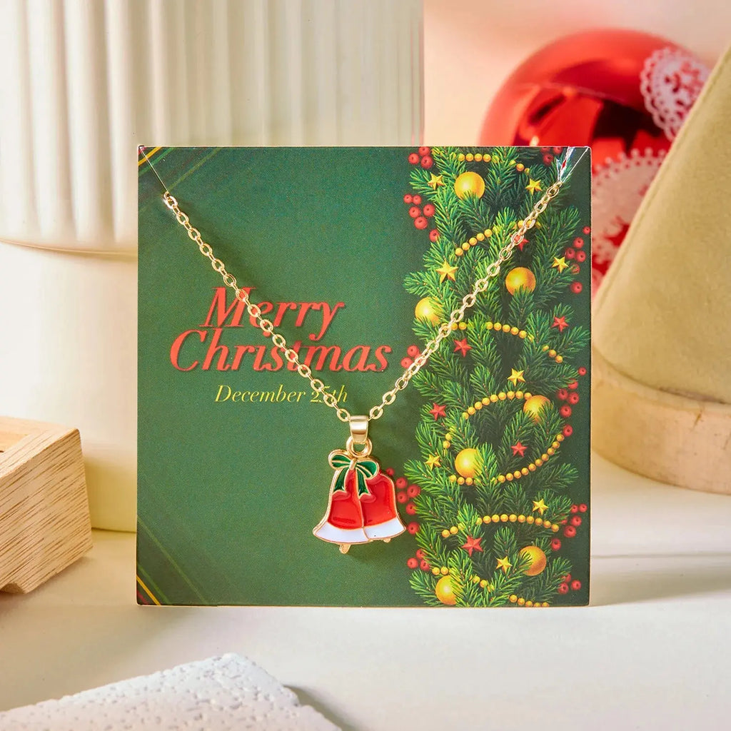 Capodanno Nuovo simpatico albero di Natale Collezione Collana Natale Fiocco di neve Collana con ciondolo Babbo Natale Gioielli per feste