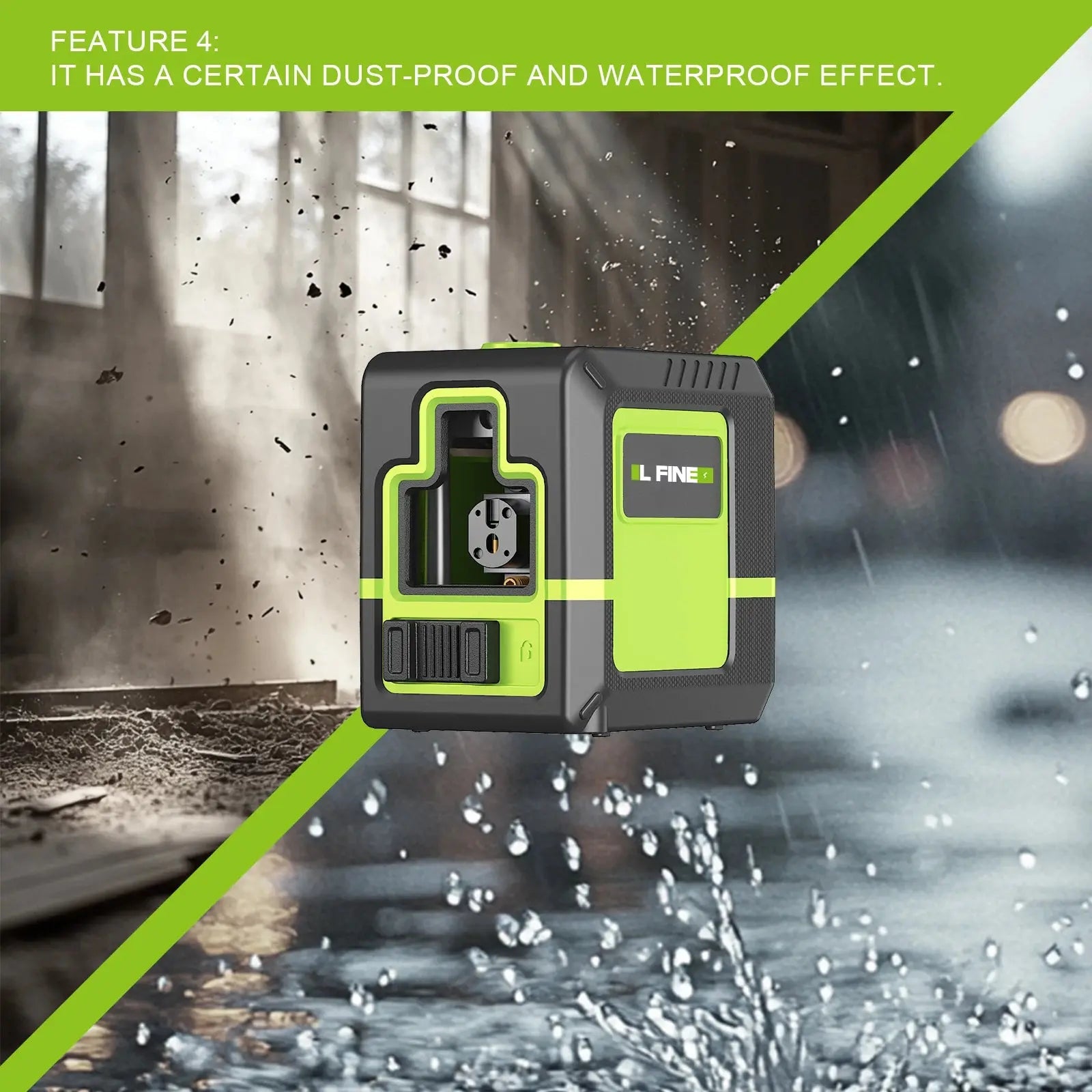 Lfine Livello Laser 2 Linee Croce Livello Verde Laser Orizzontale Verticale Nivel Laser automatico 360 ° Strumenti di livello laser autolivellanti