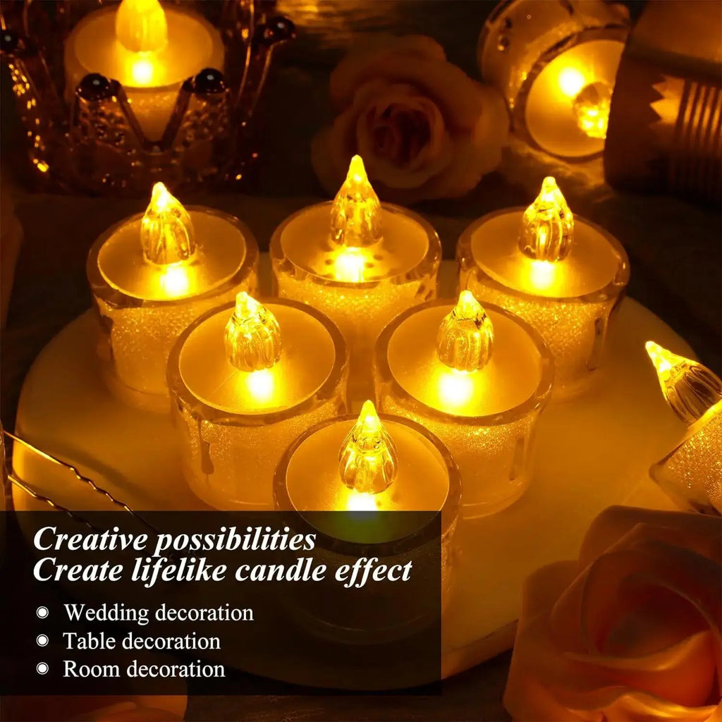 Candela a led senza fiamma per la decorazione domestica della festa di Natale Candele tealight elettroniche a forma di cuore alimentate a batteria