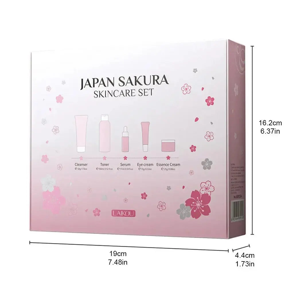 5/3 pz/set Sakura Set Per La Cura Della Pelle Crema Per Il Viso Siero Toner Detergente Per Il Viso Crema Solare Crema Per Gli Occhi Confezione Regalo Viso Set Per La Cura Della Pelle Prodotto