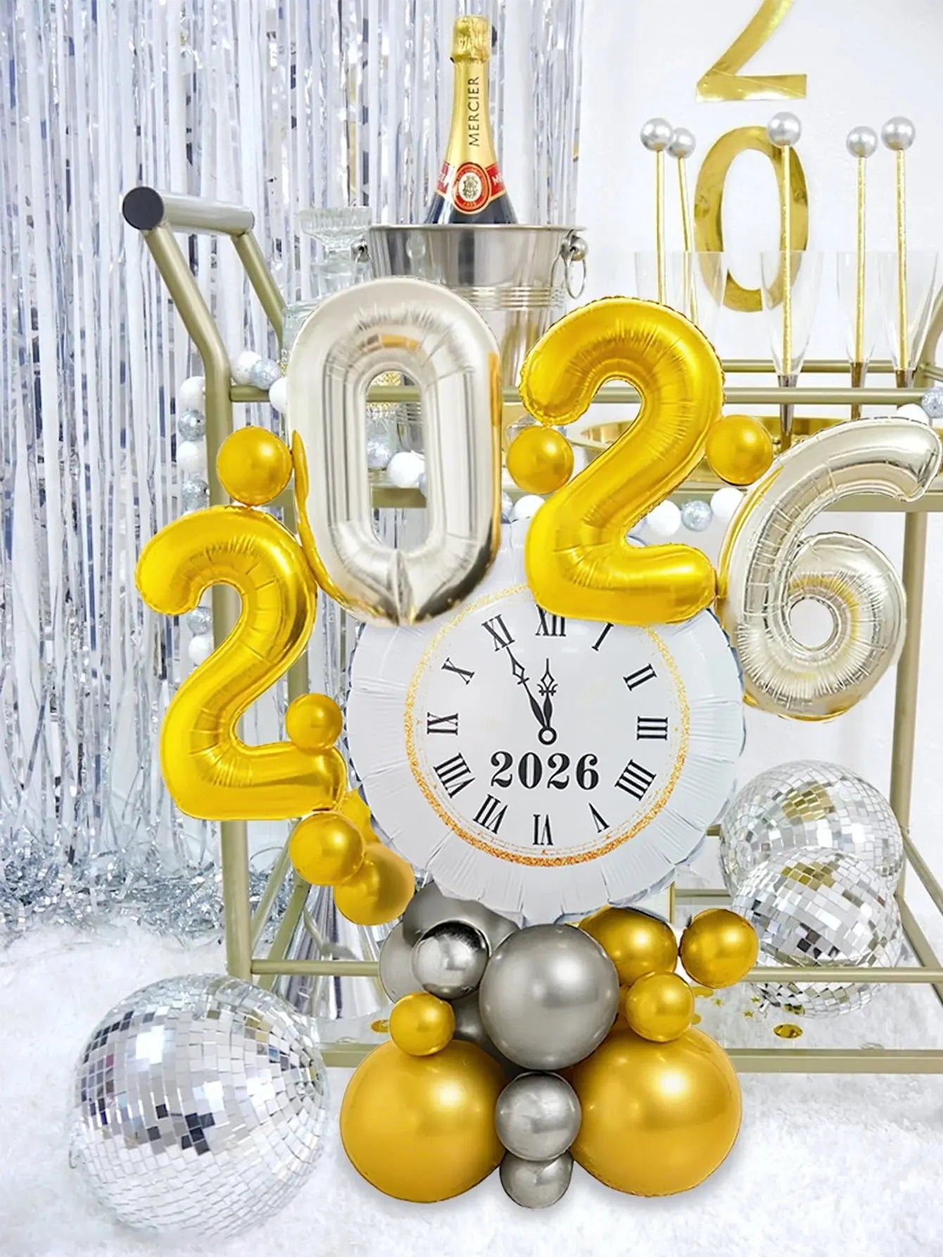 Set di palloncini per Capodanno 35 pezzi 2026, adatto per decorazioni per feste a tema Capodanno, festa di Capodanno 2026, compleanno, cerimonia di laurea